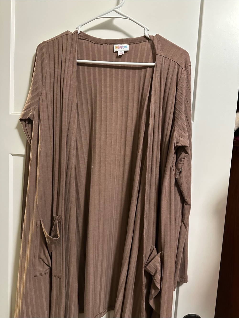 LuLaRoe Brown Ribbed Open Front Duster Cardigan